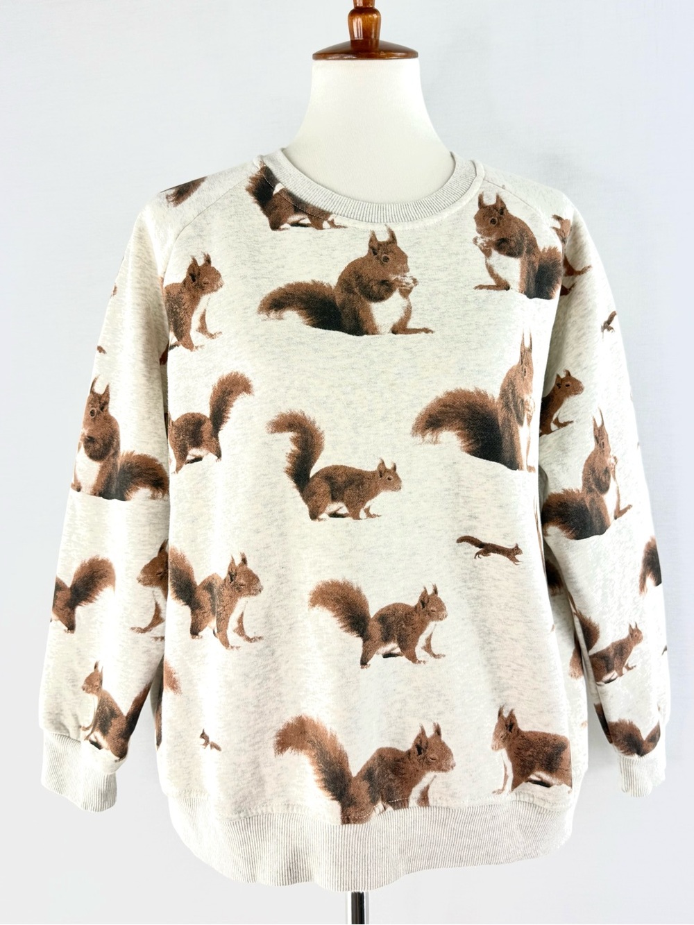 SM Wardrobe Squirrel Print Crewneck Sweatshirt